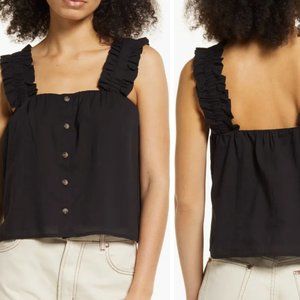 Treasure & Bond Black Ruffle Tank Size Small NWT